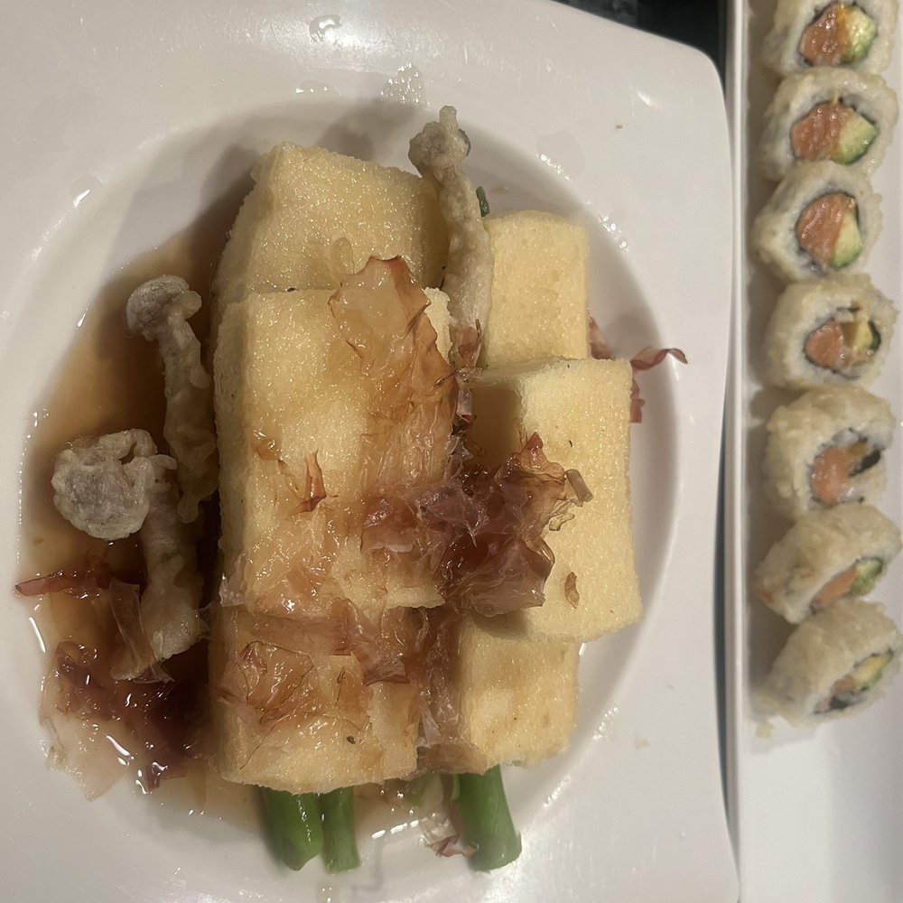 Agedashi Tofu and Salmon Tempura Roll Agedashi Tofu and Salmon Tempura Roll