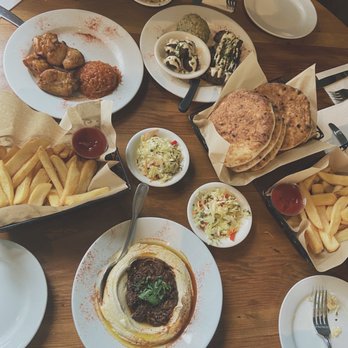 Oren's Hummus - Lamb hummus, some fries, falafel - Mediterranean Near Me - Cupertino, California