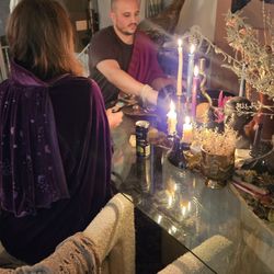 Alexander Muzio Healer, Tarot, Shaman - Alex reading tarot at our event.