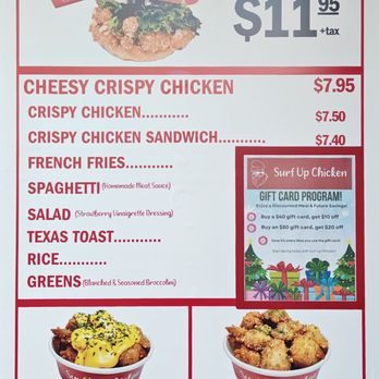 Elite Week: Surf Up Chicken - Partial menu posted on a front window - Yelp Events Near Me - Carlsbad, California Elite Week: Surf Up Chicken - Partial menu posted on a front window - Yelp Events Near Me - Carlsbad, California