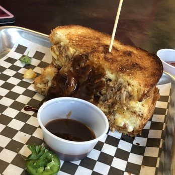 Grilled Cheese Gallery - The Country Boy Sandwich, side sauces are YUMMY!! - Ice Cream & Frozen Yogurt Near Me - St. Augustine, Florida