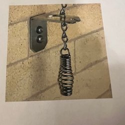 Ashes Away Chimney Service - bracket holding cable from top sealing damper loose -- anchors pulling out from wall -- need reattached and possible chimney cleaning