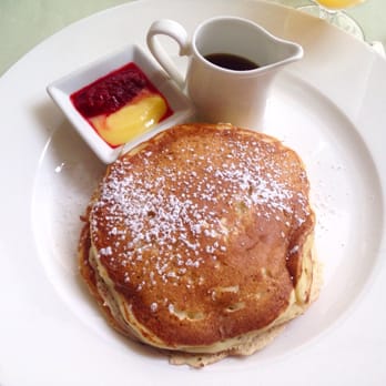 Polo Lounge - Lemon Ricotta Pancakes + Raspberry Coulis + Lemon Curd (syrup provided, but not needed!) :) - New American Near Me - Beverly Hills, California