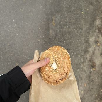 Oxbow - Sesame bagel with cream cheese - Bagels Near Me - Seattle, Washington