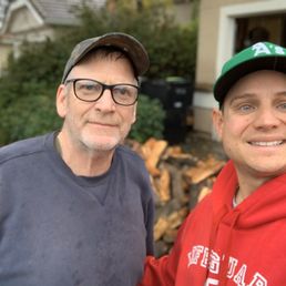 Mark Hillerman, keeping the family warm on a rainy day.