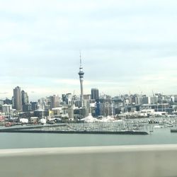 Stafford Road Wine Bar - View from the Auckland Harbor Bridge on a cloudy day