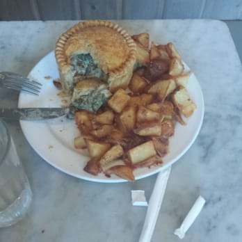 Pleasant House Pub - Mushroom and kale pie with a side of chips. - British Near Me - Chicago, Illinois Pleasant House Pub - Mushroom and kale pie with a side of chips. - British Near Me - Chicago, Illinois