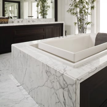 Puma Marble - Statuary Calacatta Marble slabs installation. Details are the key. - Building Supplies Near Me - Miami, Florida