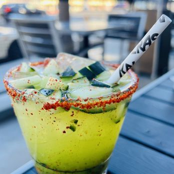 Kalaveras - Cucumber Jalapeño Margarita Drink was good just way too much ice for this type of drink. - New Mexican Cuisine Near Me - Long Beach, California