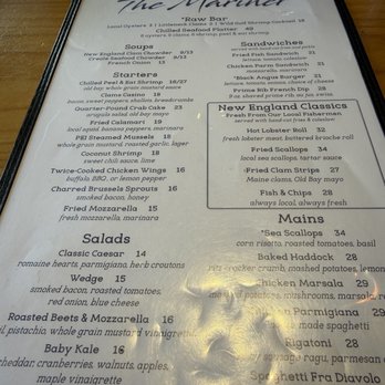 The Mariner - Menu - Seafood Near Me - Mystic, Connecticut