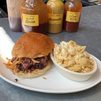 Salt + Smoke - Brisket Sandwich and mac n cheese - Barbeque Near Me - Saint Charles, Missouri Salt + Smoke - Brisket Sandwich and mac n cheese - Barbeque Near Me - Saint Charles, Missouri