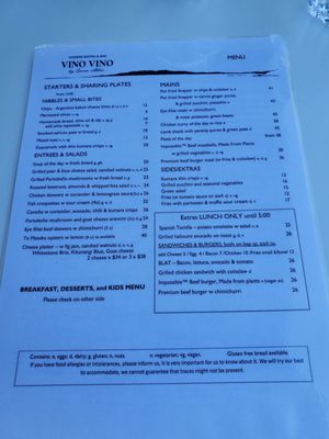 Menu photo 1 Vino Vino Auckland, AUK