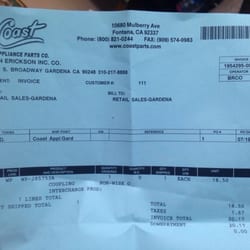 Coast Appliance Parts - Over priced