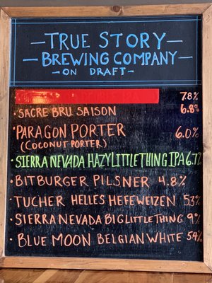 Menu photo 2 True Story Brewing Birmingham, AL Menu photo 2 True Story Brewing Birmingham, AL