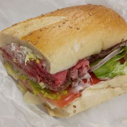 J&G Meat Market - Roast beef with lettuce, tomatoes and onions