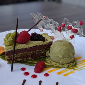 Miku - Green tea opera cake - Japanese Near Me - Vancouver, British Columbia