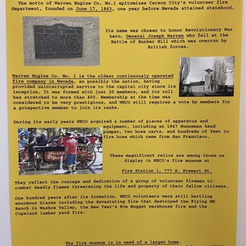 Carson City Fire Museum - Great brief overview - Museums Near Me - Carson City, Nevada