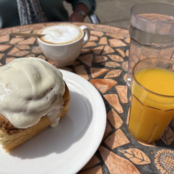 Cafe Stephanie - Cinnamon roll, small OJ, small cappuccino - Sandwiches Near Me - Newport, Oregon