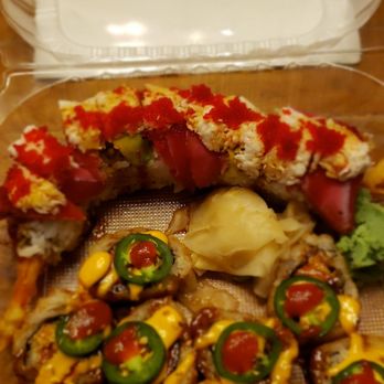 Domo Sushi - Domo house roll on top and ring of fire on bottom. Just enough to warm you up on a chilly day - Sushi Bars Near Me - Santee, California