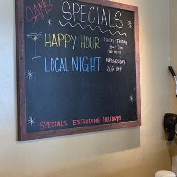 Sam's Chowder House - Great happy. Half price glasses of wine, all brands. - Seafood Near Me - Half Moon Bay, California Sam's Chowder House - Great happy. Half price glasses of wine, all brands. - Seafood Near Me - Half Moon Bay, California