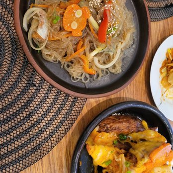 Bop Joa - Jap chae and fries with cheese and kimchi - Korean Near Me - Sachse, Texas