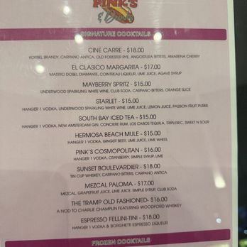 Pink's Hot Dogs - Menu - Hot Dogs Near Me - El Segundo, California