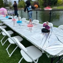 Pedersen's Event Rentals - 2 long Kids tables and 14 chairs