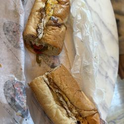 Rocco’s Italian Sausages & Cheese Steaks - Peppers, eggs, and cooper sharp