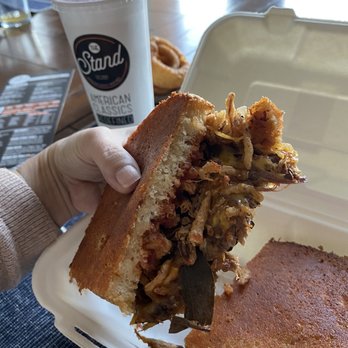 The Stand - American Classics Redefined - Short rib grilled cheese... super rich (I could only eat the one half） - New American Near Me - Irvine, California