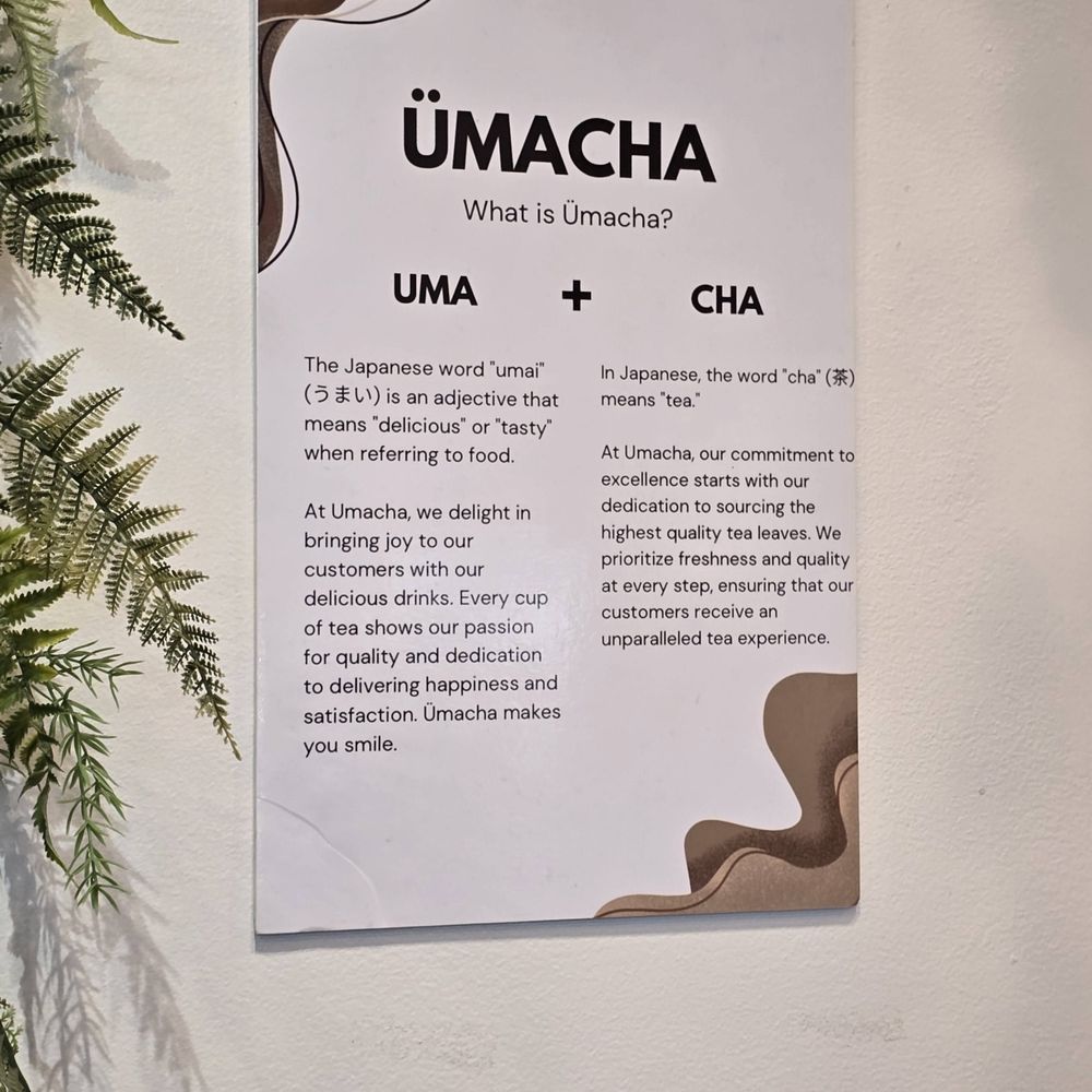 ÜMACHA - description - Bubble Tea Near Me - Edgewater, New Jersey ÜMACHA - description - Bubble Tea Near Me - Edgewater, New Jersey