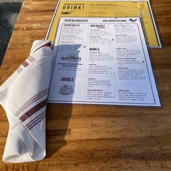 Iron Rooster - Dish towel and menu. - Cocktail Bars Near Me - Annapolis, Maryland
