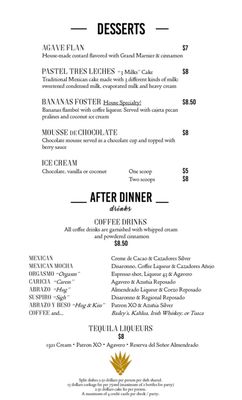 Menu photo 5 Blue Agave Club Pleasanton, CA Menu photo 5 Blue Agave Club Pleasanton, CA