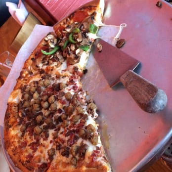 Osoyoos Pizza Factory - Large pizza, 8 slices, 1/2 meat lovers and 1/2 make your own. Loved it! - Pizza Near Me - Osoyoos, British Columbia
