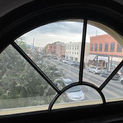 Livingston Depot Center - View of downtown from the window above the stairs leading to the mezzanine.