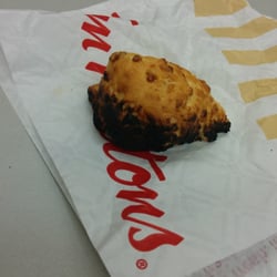 Tim Hortons - This is what they served me at this Tim Hortons. How could she have missed that she was giving me a burnt food?