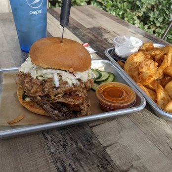 Bubba’s Bones & Brews - El Diablo burger with Sidewinder fries - Gastropubs Near Me - Cathedral City, California