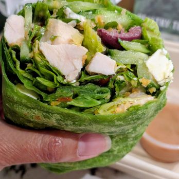 Wild Roots - The Olive Branch Wrap. (Mediterranean chicken salad) 7/12/26 - Juice Bars & Smoothies Near Me - Torrance, California Wild Roots - The Olive Branch Wrap. (Mediterranean chicken salad) 7/12/26 - Juice Bars & Smoothies Near Me - Torrance, California