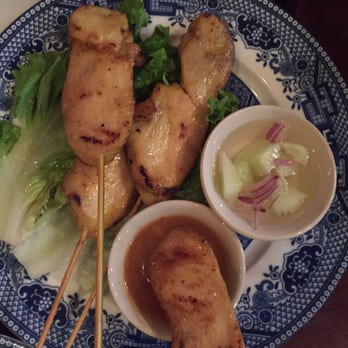 Ayada Thai - Satay chicken with a peanut sauce and a sweet sauce - Thai Near Me - Elmhurst, New York