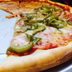 A & S Pizza & Pasta - Pizza with half peppers (and half gone...really good!)
