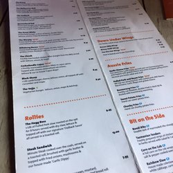Aussie BBQ - Menu