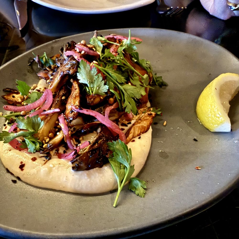 Selden Standard - Roasted Mushrooms with hummus, toasted seeds, sumac onion - New American Near Me - Detroit, Michigan