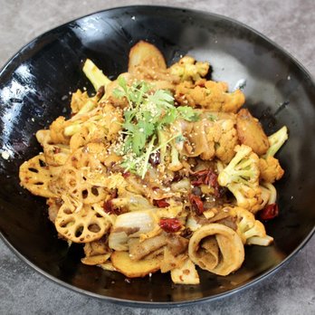 K House - a bowl of noodles with mushrooms and broccoli - Chinese Near Me - Columbus, Ohio K House - a bowl of noodles with mushrooms and broccoli - Chinese Near Me - Columbus, Ohio