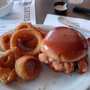 Photo of Slater's 50/50 - Anaheim Hills - Anaheim, CA, United States. BBB burger w/ onion rings