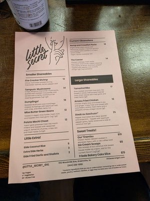 Menu photo 1 Little Secret Greenville, SC