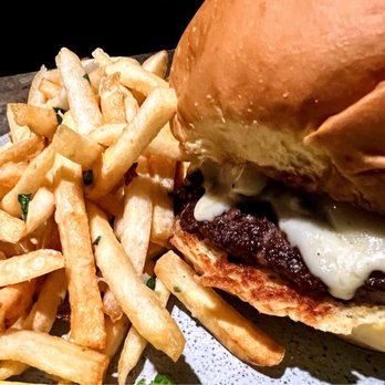 Spats Food & Spirits - a burger and french fries - Bars Near Me - Appleton, Wisconsin