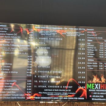 MexiHibachi - Menu Screen - Teppanyaki Near Me - Pinole, California MexiHibachi - Menu Screen - Teppanyaki Near Me - Pinole, California