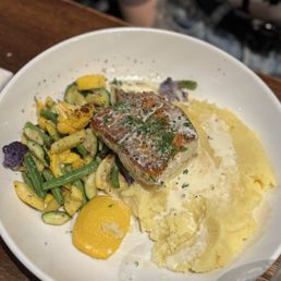 Sea Bass, Potatoes, veggies
