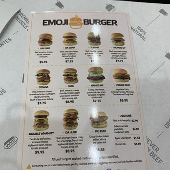 Emoji Burger - Menu - Burgers Near Me - Jackson Heights, New York