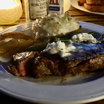 Mission Ranch - New York Steak with string beans, twice baked potato and onion rings - Venues & Event Spaces Near Me - Carmel, California Mission Ranch - New York Steak with string beans, twice baked potato and onion rings - Venues & Event Spaces Near Me - Carmel, California