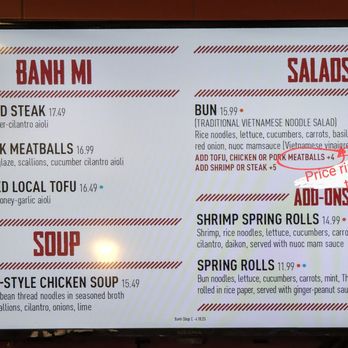 Banh Shop - One price on the menu board, higher price at the register. No apology or correction. Just a shrug. - Vietnamese Near Me